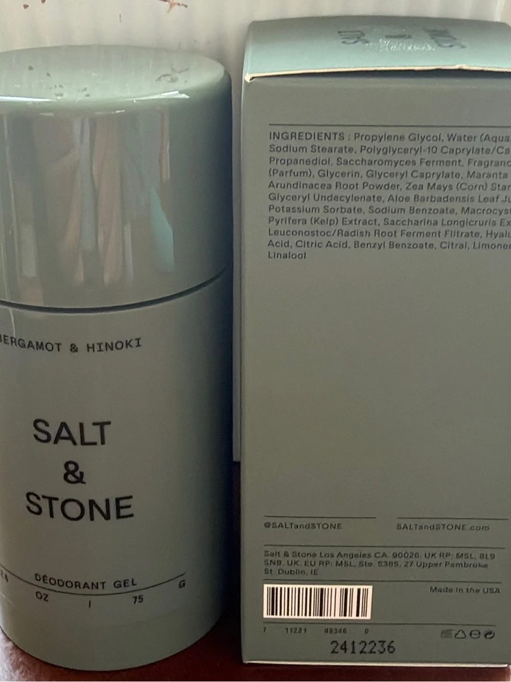 Bergamot & Hinoki Deodorant Gel — Light Mint